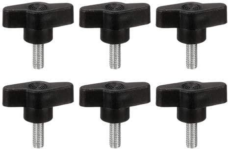 PATIKIL Viti A Farfalla Tee M6 X 16 Mm 6Pcs Acciaio Al Carbonio Manopole Meccaniche Per Rimozione Sostituzione Serraggio Manuale Alimentatori Nero