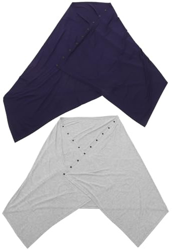 MUSISALY Lot de 2 Écharpes d'Allaitement en Coton Couvertures d'Allaitement Unies Gris Clair et Bleu Marine Châles Multifonctions pour Nourrissons Protection Vent et Soleil Adaptées à