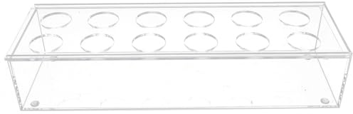 SHINEOFI Maceta Acrílica Transparente para Flores 12 Agujeros Centro de Mesa Rectangular 30X10X65 CM Jarrón para Arreglos Delicados Decoración para Mesa de Comedor y Hogar