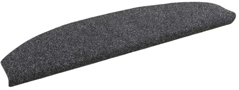 LoogCape Självhäftande trappskydd, halvcirkel, set om 15, mörkgrå, nålstickat tyg, mått 80 x 24,5 x 3,5 cm, halkfri och ljudisolerande för inomhusbruk