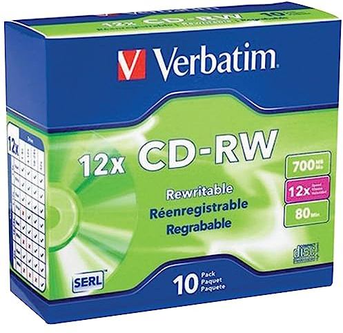 Verbatim Disc,Cd-Rw,10/Pk,Sr