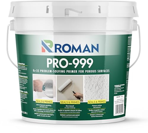 Roman PRO-999 Rx-35 Wallpaper Primer and Sealer - Bonding Primer for Wallcoverings and Home Improvement, Water-based - 1 Gallon, Clear