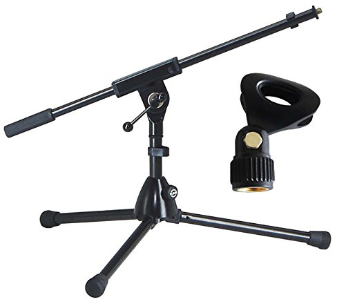 K&M 259/1 Microphone Stand Small Low Design + Keepdrum MH10 Microphone Clamp