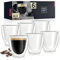 Moritz & Moritz Barista Milano 6 x 60 ml Espressogläser Doppelwandig - Espresso Tassen Set aus Glas für Heiß- und Kaltgetränke - Spülmaschinengeeignet