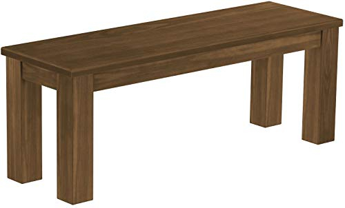 B.R.A.S.I.L.-Möbel Brasilmöbel Sitzbank 120 cm Rio Classico Nussbaum Massivholz aus Pinie, Verschiedene Größen & Farben, ideal für Esszimmer & Küche