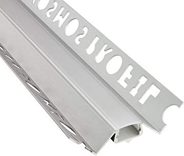 tktrading24 IN-T77 LED Premium Fliesenprofil Ecke innen 12mm silber - 1m opal