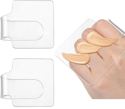 QUUPY Lot de 2 palettes de maquillage professionnelles en acrylique pour faire des mélanges de fond de teint, cosmétiques et manucure Transparent