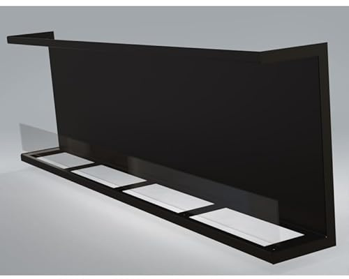 Caminetto trifacciale biocamino Dugez Italia parete incasso Modello Chalet 150 x 40 cm aperto a destra e sinistra con vetro frontale stufa termo camino Prodotto in Italia