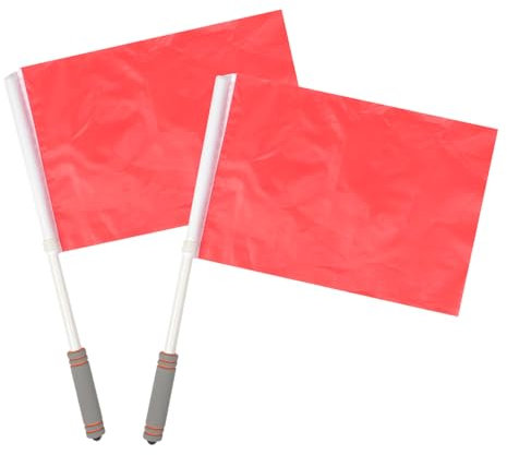 Sosoport 2stücke Referee Fahnen Multifunktionale Handheld-rennflaggen Für Sport Und Veranstaltungen Robuste Signalflaggen Rot Für Schiedsrichter Und Sicherheitsanwendungen