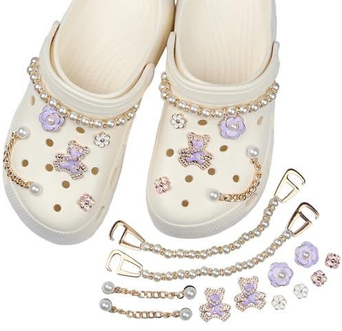 Yuiturt 12Pcs Accessoires de Chaussure en Strass,Pins Crocs pour Femme