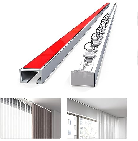 DECAKE Riel para Cortina de Techo o Pared: riel Autoadhesivo para Cortina sin Perforaciones, Barra de Cortina silenciosa para Divisor de ambientes, Dormitorio, baño (no Flexible)