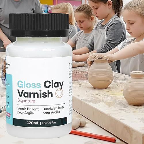 120ml Safe Acrylic Air Dry Clay Glaze, Air Dry Clay Matt Varnish, Clear Varnish for Air Dry Clay Pottery, Long-Lasting Glossy Clay, Stone Clay Polish