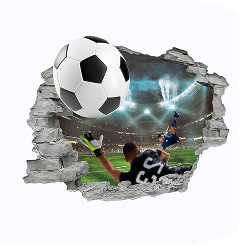 Väggklistermärke, fotbollsklistermärke, tredimensionellt klistermärke för sovrum, lekrum klassrum väggdekor, fastnat på alla rena, icke-strukturerade släta ytor: fönster, möbler, speglar, även dina
