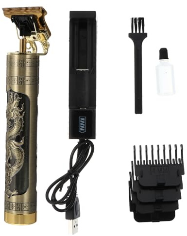 Alipis Set de Cortapelos Eléctrico Retro 4 Peines Guía Batería Recargable y Accesorios para Barbería Cortadora de Cabello Profesional Dorada para Uso Doméstico y Estilismo