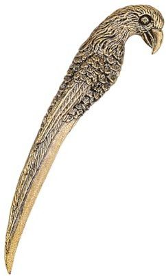 SUPERFINDINGS 1 pezzo aprilettere in ottone pappagallo da 12,5 cm spaccatore di buste tagliacarte coltello da tè decorativo aprilettere antico dorato carino per buste scatole pacchi