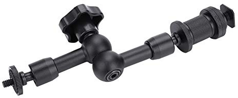 ZDETGU Bras de 7 pour Appareils Photo, Bras articulé à Friction avec Tête à 360°, Construction Légère en Alliage d'aluminium, Support Stable pour Flash et Accessoires de Tige de Rail