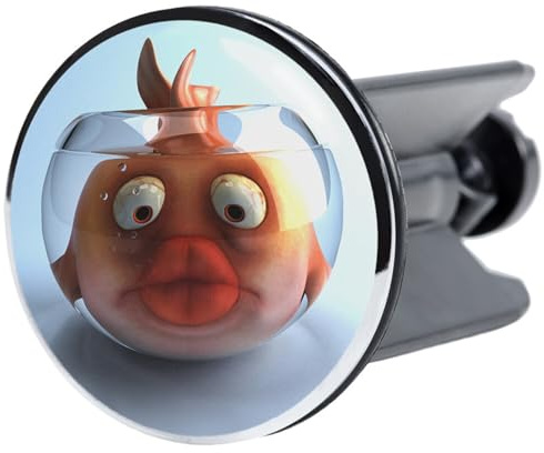 Sanilo Waschbeckenstöpsel Goldfisch, schöner Stöpsel für das Waschbecken, universal mit Motiv