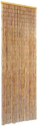 vidaXL Zanzariera per Porte Silenziosa Elegante Tendina Protezione Anti Mosche Tenda per Porta Insetti Zanzare di bambù 56x185 cm