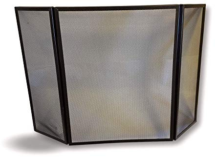 Protection pare-feu et pare-flamme | 3 volets acier thermolaqué sur charnières | lot de 3 | 68 * 121 cm ouvert | 68 * 61 cm fermé | Pour cheminée, poêle à bois ou granules | Kibros 4SC4010x3