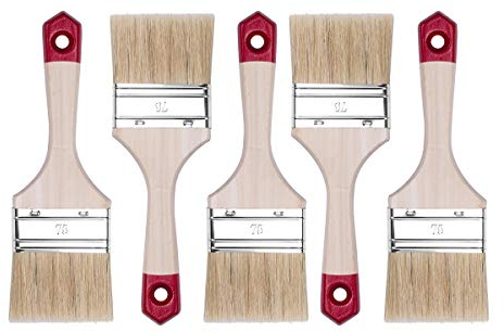 HARDY WORKING TOOLS brochas pintura set de 5 piezas, 5 piezas – 75 mm de ancho, brochas pintura madera, Cepillo de pintura Serie *40*, 5PCS, pinceles pintura set A0202-400530