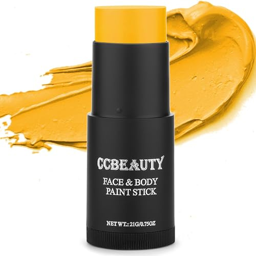 CCbeauty Body Painting Colours Yellow Creamy Blendable Stick Oil-Based Non-Toxic Face Paint Makeup Pens for Face & Body Halloween Body Art Party Makeup