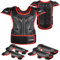 Motos Ropa Protectora Niños, JUSTDOLIFE 5 PCS Chaqueta Protectora de Moto para Niños de Pecho con Coderas y Rodilleras para Ciclismo Skateboarding Go-Karting (Negro-Rojo)