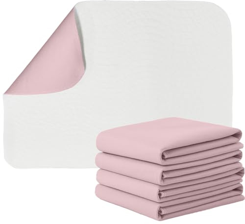 Pink Washable Absorbent Incontinence Bed Pads Mats Sheet Mattress Reusable Protector Protection Couch Sofa Chair Underpads Bed Wetting Night High Asorbency Soft Leakproof (Pink 80 cm x 90cm)