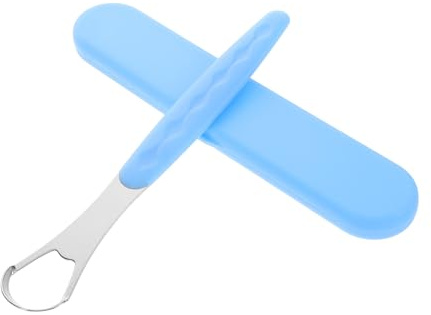 CALLARON Raschietto Linguale in Acciaio Inox Pulitore per Lingua Strumento per Raschiare la Lingua Rinfresca Alito per Viaggi e Uso Quotidiano
