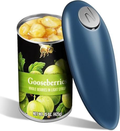 AUIFFER Apriscatole elettrico, apribottiglie automatico a 360°, bordi lisci, per quasi ogni scatola rotonda, ABS e acciaio inossidabile, nero