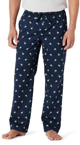 Amazon Essentials Men's Cotton Poplin Straight-fit Pyjama Bottoms with Drawstring Elastic Waist