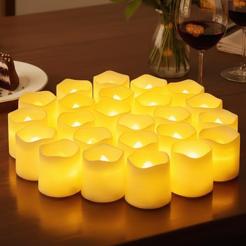 24 Candele a LED a Forma di cuore romantico,LED Tea Lights,Candele San Valentino Ideali per Proposte di Matrimonio,Candele senza fiamma,Decorazioni per anniversario Matrimoni e Casa,Feste, Pasqua