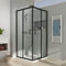 EMKE Duschkabine 90 x 90 x 190 cm Duschabtrennung Schwarz Doppel Schiebetür Duschtür Duschwand Glas 5 mm Mit Nano-Beschichtung Duschkabine Eckeinstieg mit Schiebetüren