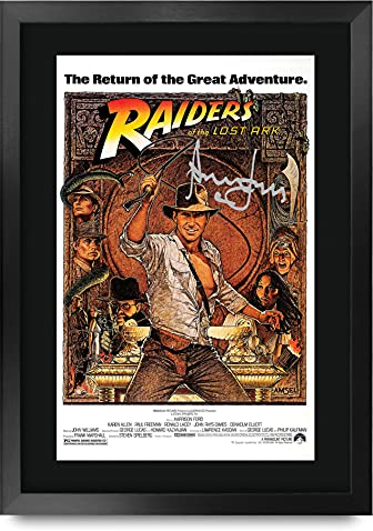 HWC Trading Indiana Jones Raiders Of The Lost Ark A3 Gerahmte Signiert Gedruckt Autogramme Bild Druck-Fotoanzeige Geschenk Für Harrison Ford Filmfans