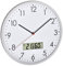 TFA Dostmann Analoge Wanduhr mit digitalem Thermometer und Hygrometer, zur Raumklimakontrolle, Glas, Weiß, Ø 302 x H 47 mm (Weiss mit Batterien)