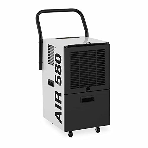 MSW Déshumidificateur Professionnel 30l/24h, Surface 90 m2, Air brassé 596 m3/h, Réservoir 5,69 l, LED Séchoir de chantier Absorbeur d'humidité Électrique Industriel Cave et Garage