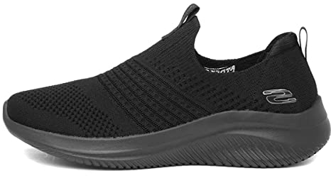 Skechers Ultra Flex 3.0 Classy Charm, Zapatillas Mujer, Negro (Black Knit/Trim) , 39 EU