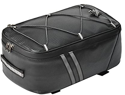 Tookie 8L Rear Carrier Luggage Bike Bag, Waterproof PU Leather Bicycle Rear Seat Cargo Bag Luggage Bike Bag Bicycle Saddle Bag with Rain Cover, Easy to Install