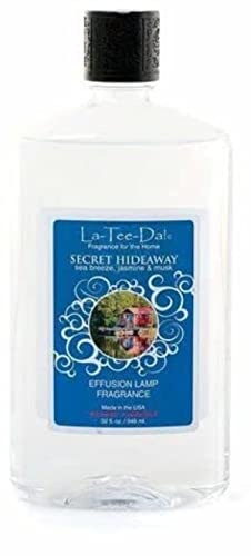 La-Tee-Da Effusion Lamp Fragrance Secret Hideaway 32 Ounce - (Sea Breeze, Jasmine & Musk Scent)