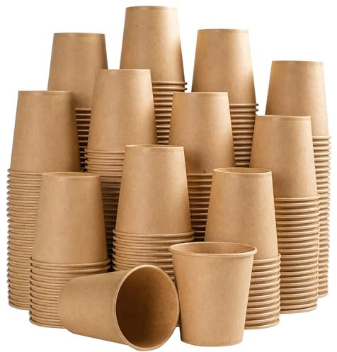 Lamosi Vasos de papel desechables de 5 onzas, 300 unidades, vasos de papel kraft para enjuague bucal de baño, tazas de café espresso de 5 onzas para el hogar, cocina, oficina