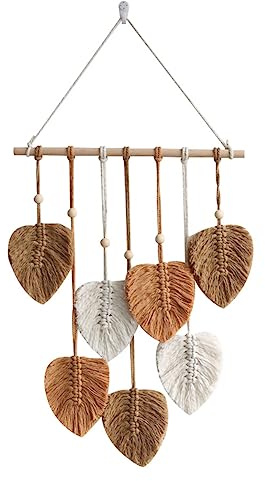 Erpmlyo Feuille Macramé Tenture Murale Boho Room Home Decor Tissé EsthéTique Tapisserie Murale Home Room Mariage DéCoration