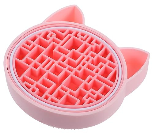 Healeved Porte-brosse en Silicone Rose pour Nettoyage et Séchage des Pinceaux de Maquillage, Tapis de Nettoyage pour Résidus Cosmétiques