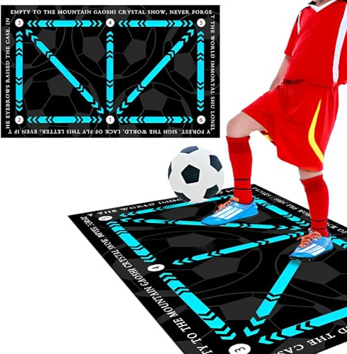 WTZWYFWJ Tapis D'entraînement De Pas De Football,60 X 90 Cmtapis D'entraînement Football Antidérapant,Vert Tapis De Football,Accessoires Football Dribble,Cadeau Pour Les Amateurs Et Enfant De Football