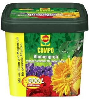 COMPO Blumenprofi, Blumendünger, Wasserlöslicher Dünger für alle Zimmerpflanzen, Balkon- und Terrassenpflanzen, 1,2 kg
