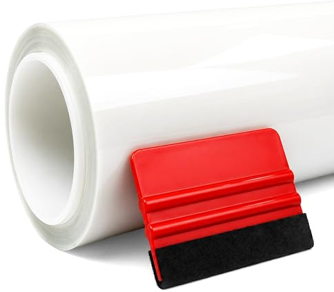 Solar Systems Film de Protection de Peinture Universel Transparent avec raclette - Film de Protection pour Voiture avec revêtement hydrophobe et Fonction d'auto-guérison - Film Autocollant PPF -