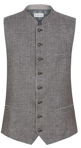 Bergfeuer Trachtenweste Lucio Gilet Tradizionale, Grafite, 60 Uomo