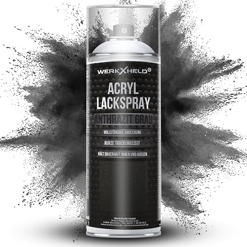 WerkXheld Sprühlack 400ml - Hochwertiges Lackspray Anthrazit Grau RAL 7016, Vielseitig anwendbar auf Holz, Metall & Textil, Langlebiger Acryllack Spray