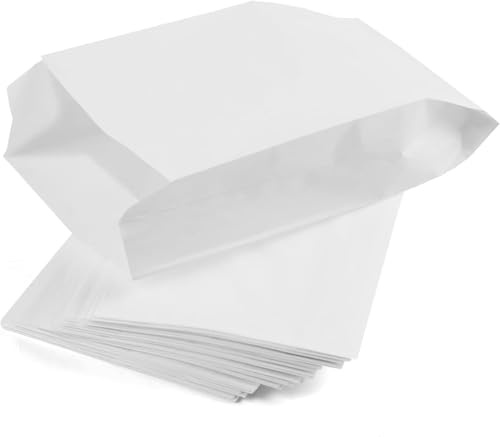 Vaneea Sacchetti Kraft, Carta Bianca, 17x36 cm,200 Pezzi sacchetti di carta, shopper carta, Ideali per Pane, Cornetti, Snack, Prodotti da Forno