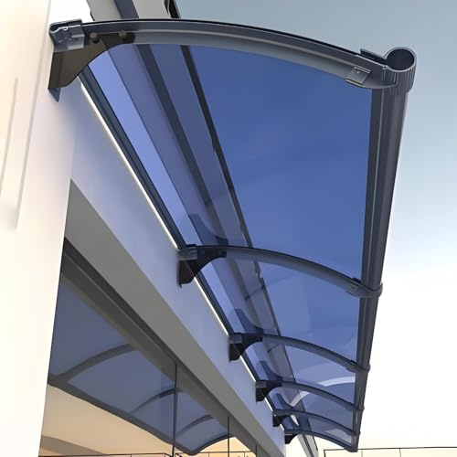 Toldo azul para balcón y terraza, 60 x 300 cm, protección UV, resistente a la intemperie, lateral fácil de instalar, solución de parasol para exteriores, elegante mercado.