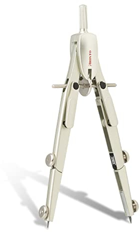 Aristo AR55630 Studio Schnellverstellzirkel (2 Gelenke, max. Durchmesser der Zeichenkreise 340mm, inkl. Zirkel Ersatzminen und Ersatznadel, Zinkdruckguss) silber