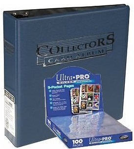 Ultra Pro 3-Ring Collectors Album Blau + 100 9-Pocket Silver Pages Ordnerseiten Blue - Magic: The Gathering - Yu-Gi-Oh!